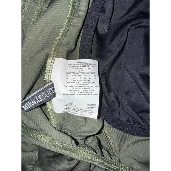 MiracleSuit Esmerelda Olivetta Green One Piece size 16 New with tags - Picture 6 of 8